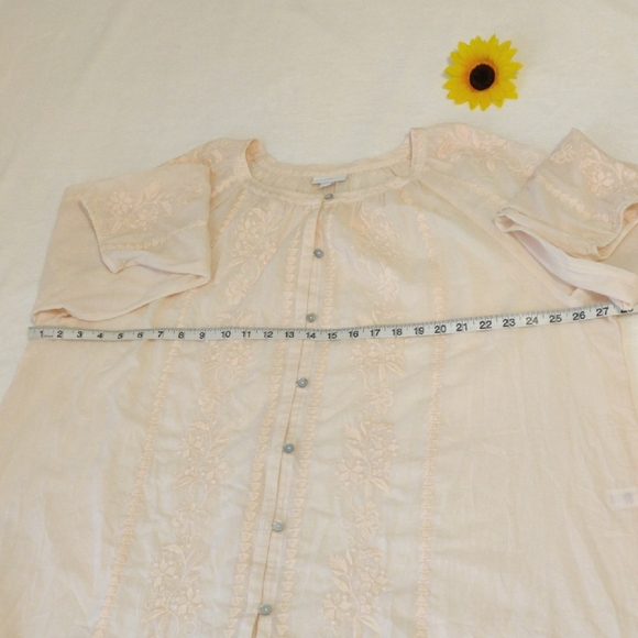 J-Jill. Women's Cream Embroidered Top - Picture 9 of 12